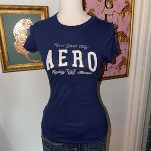 Aeropostale Navy Graphic Tee